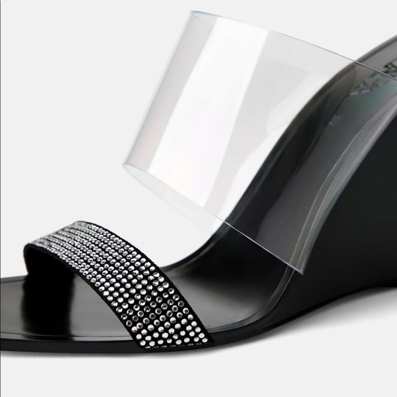 ZARA Jeweled Vinyl Wedges - Picture 5 of 8